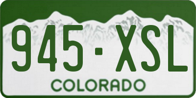 CO license plate 945XSL