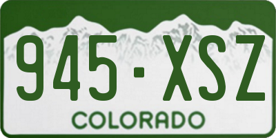 CO license plate 945XSZ