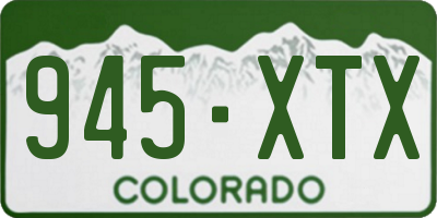 CO license plate 945XTX