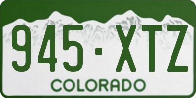 CO license plate 945XTZ