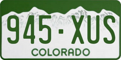 CO license plate 945XUS