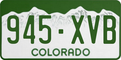 CO license plate 945XVB