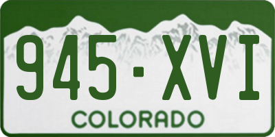 CO license plate 945XVI