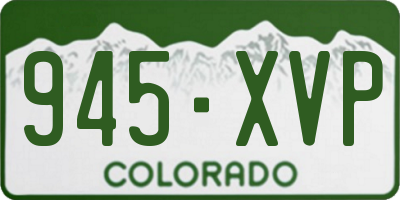 CO license plate 945XVP
