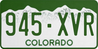 CO license plate 945XVR