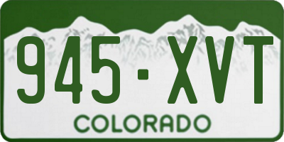 CO license plate 945XVT