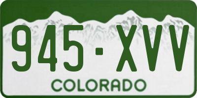 CO license plate 945XVV