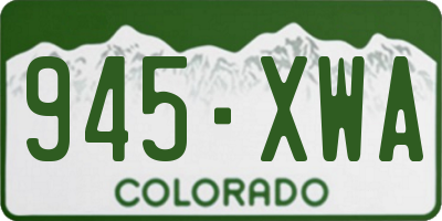 CO license plate 945XWA