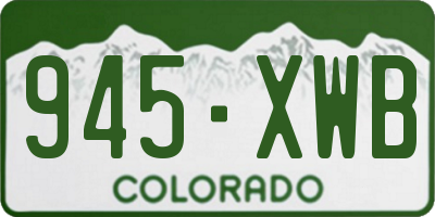 CO license plate 945XWB