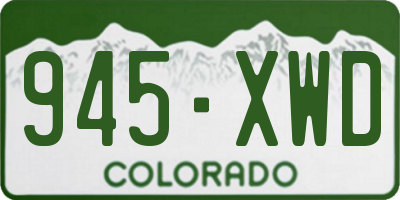 CO license plate 945XWD