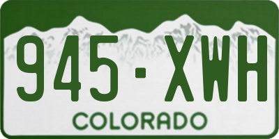CO license plate 945XWH