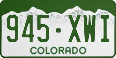 CO license plate 945XWI