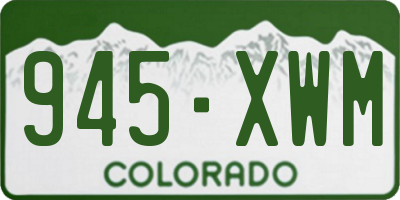 CO license plate 945XWM