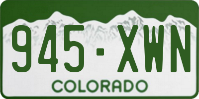 CO license plate 945XWN