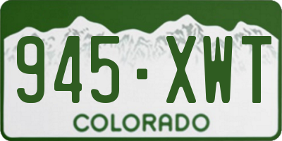 CO license plate 945XWT