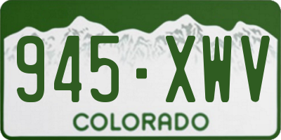 CO license plate 945XWV