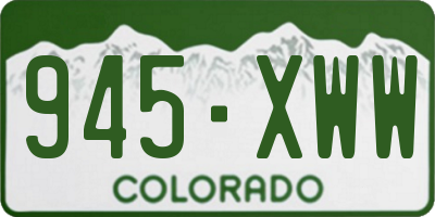 CO license plate 945XWW