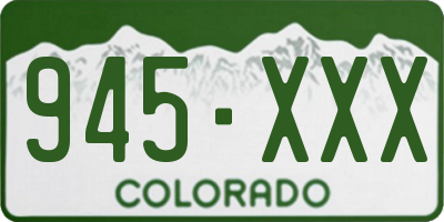 CO license plate 945XXX