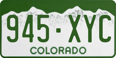 CO license plate 945XYC