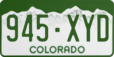CO license plate 945XYD