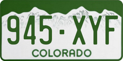 CO license plate 945XYF