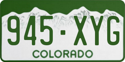 CO license plate 945XYG