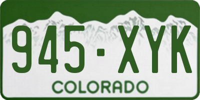 CO license plate 945XYK