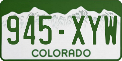 CO license plate 945XYW