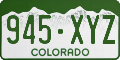 CO license plate 945XYZ