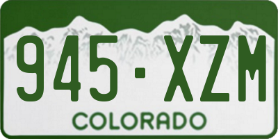 CO license plate 945XZM