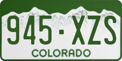 CO license plate 945XZS