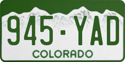CO license plate 945YAD
