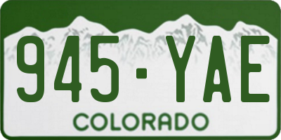 CO license plate 945YAE