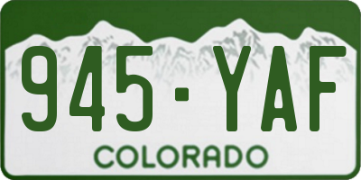 CO license plate 945YAF