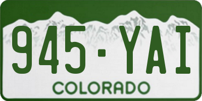 CO license plate 945YAI