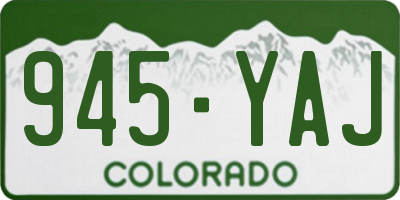 CO license plate 945YAJ
