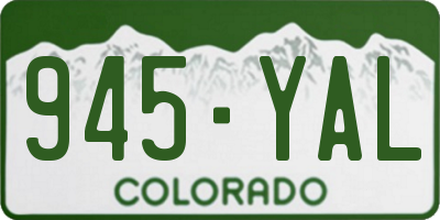 CO license plate 945YAL
