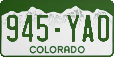 CO license plate 945YAO