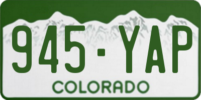CO license plate 945YAP