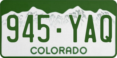 CO license plate 945YAQ