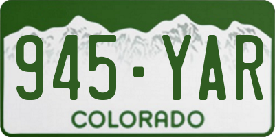 CO license plate 945YAR