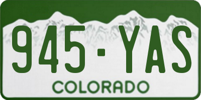 CO license plate 945YAS