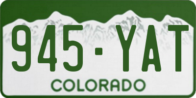 CO license plate 945YAT