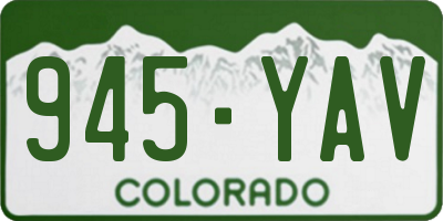 CO license plate 945YAV