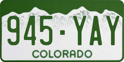 CO license plate 945YAY