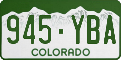 CO license plate 945YBA