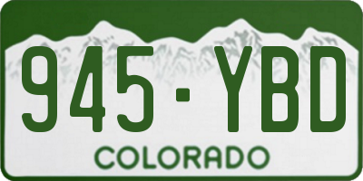 CO license plate 945YBD