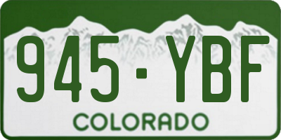CO license plate 945YBF