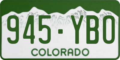 CO license plate 945YBO