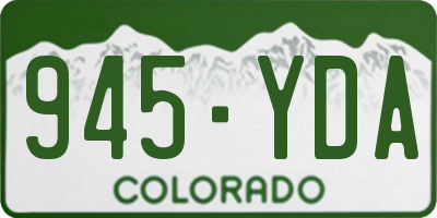 CO license plate 945YDA